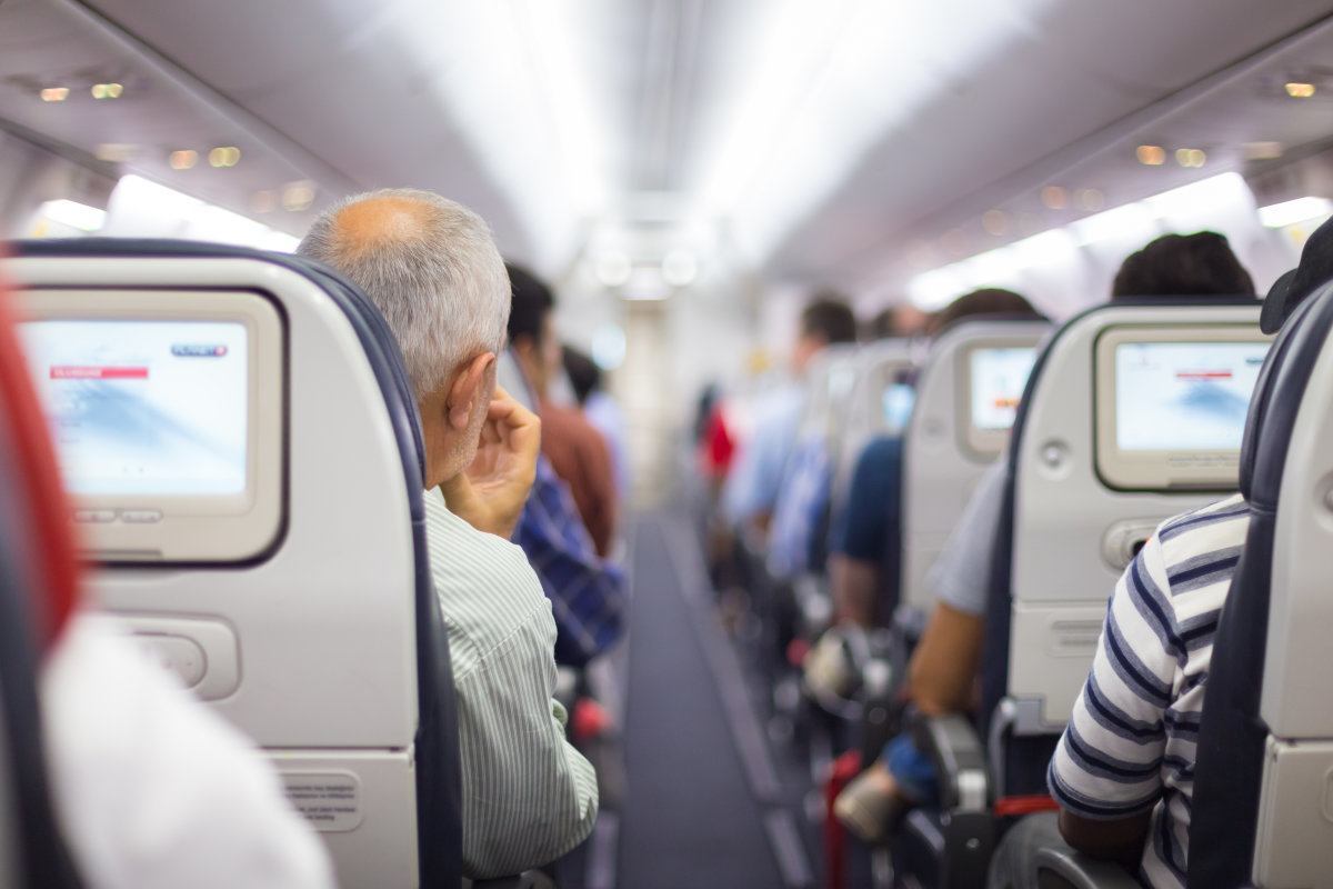 Airplane With Passengers Waiting To Take Off.