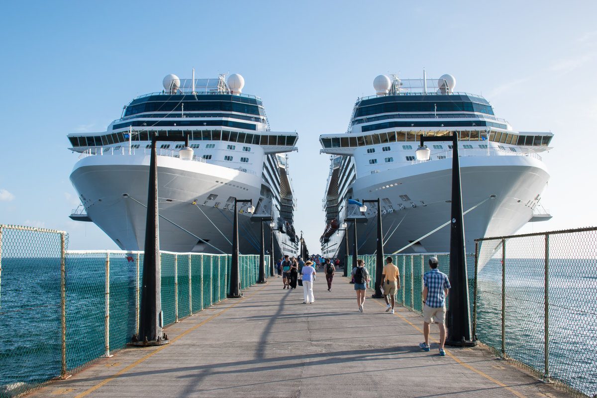Basseterre, St.Kitts - Nov 26, 2015 : Cruise Ships Celebrity Silhouette And Eclipse Docked In Port Of Basseterre, St. Kitts, The Caribbean On November 26th, 2015