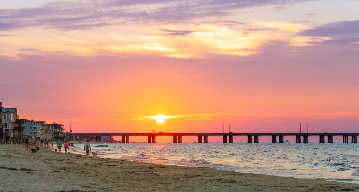 Chesapeake Bay With The Chesapeake Bay Bridge
