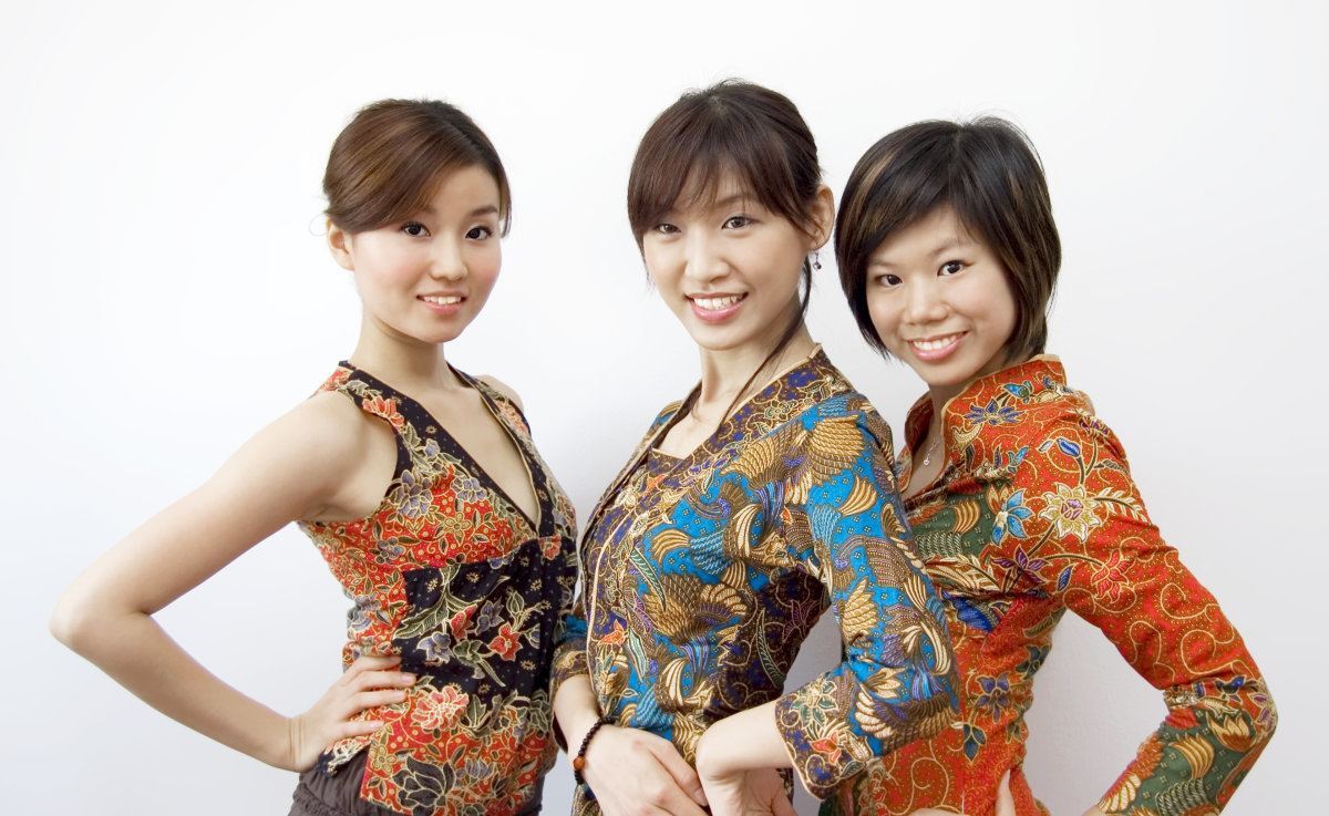 Portraits Of Three Asian Girls