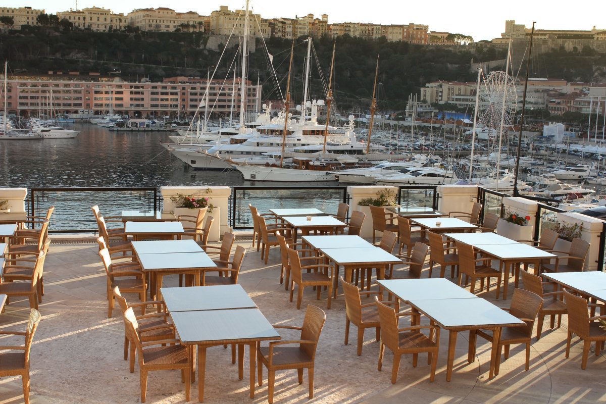 Restaurant At The Harbor Of Monaco
