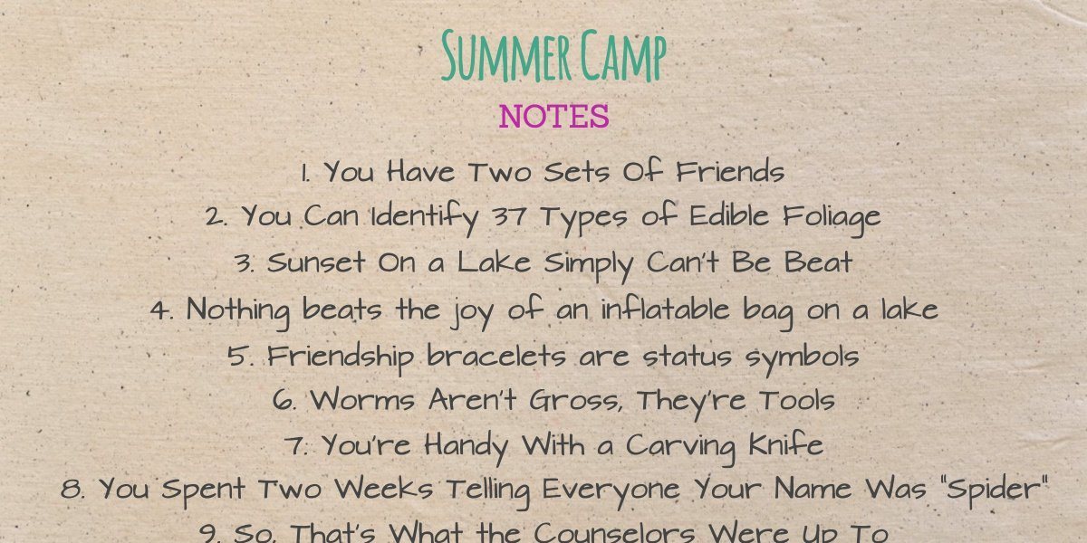19 Signs You Grew Up Going to Summer Camp