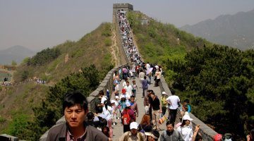 Badaling, China Great Wall Throngs Of Tourists