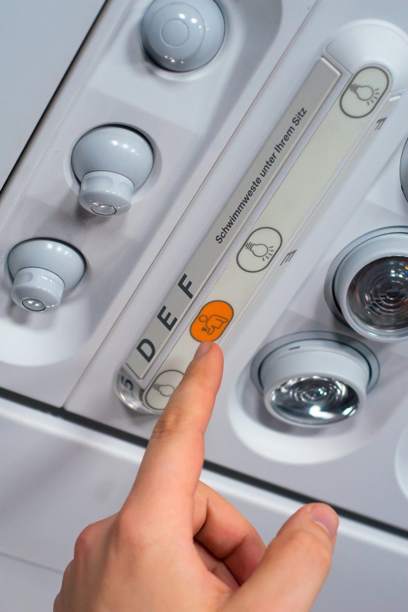 Close-Up Of Call Button on Airplane