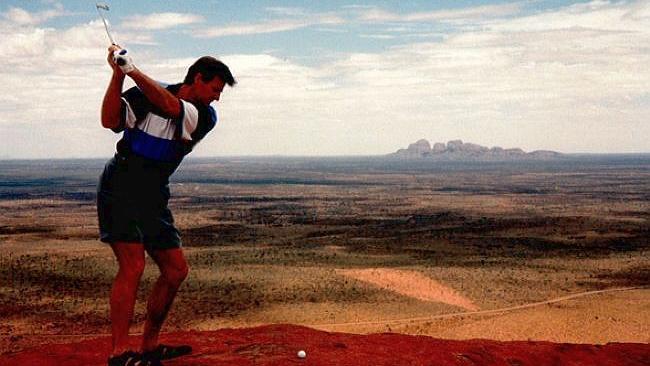 golf ball off Uluru