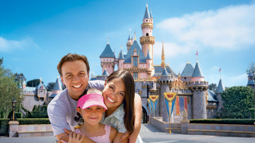 happy family at Disneyland