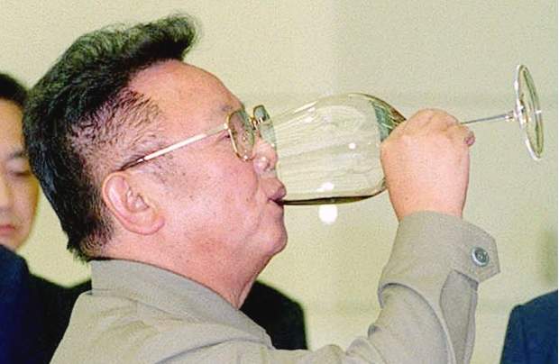 Kim Jong-il drinking brandy