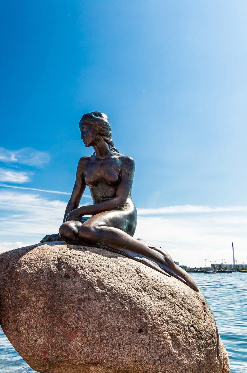 Monument Of The Little Mermaid In Copenhagen