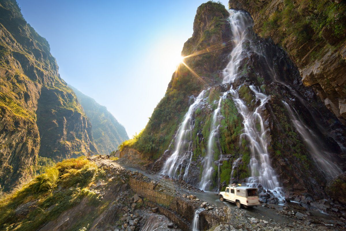 Roadside Waterfall. Nepal