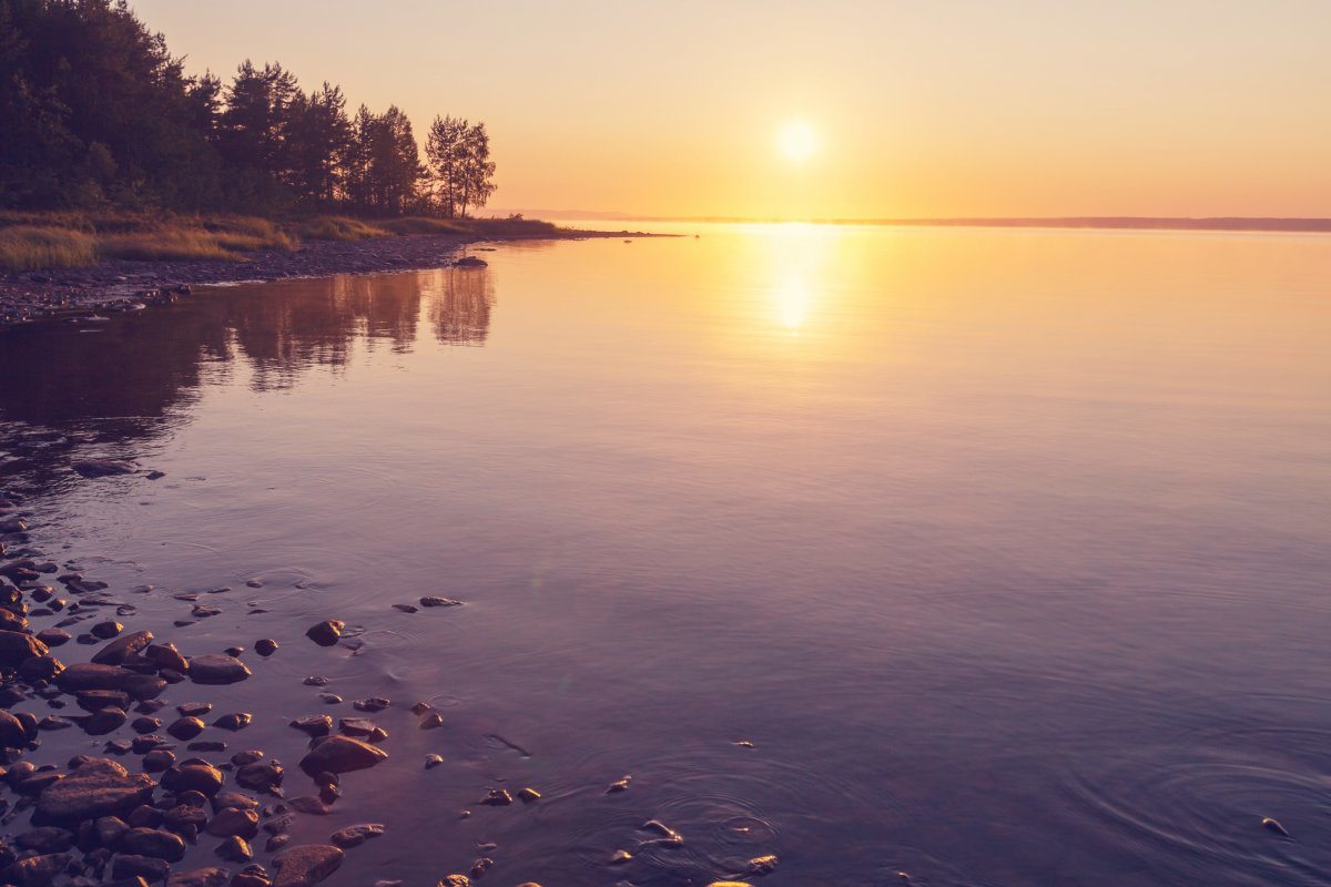Sunset On Lake