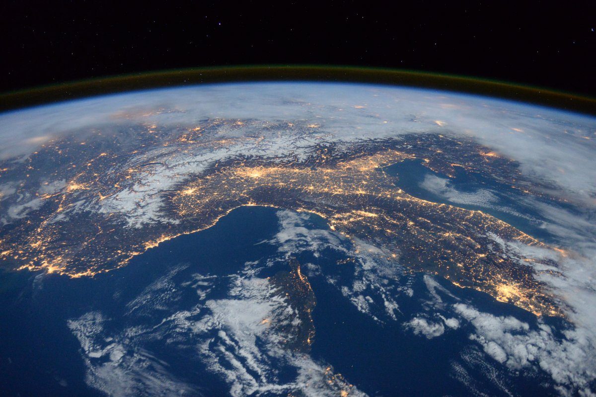 The Alps at night