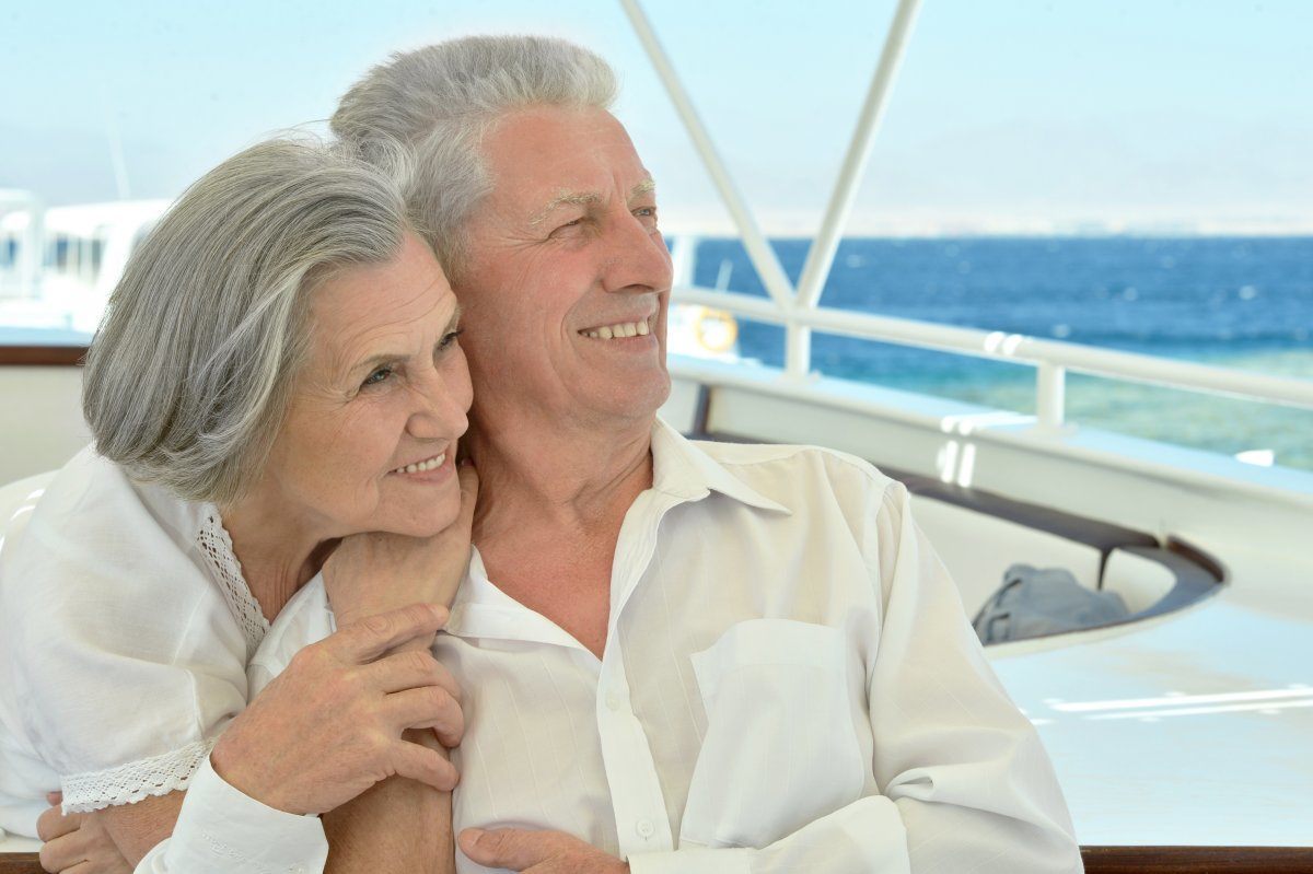 Active Smiling Senior Couple on Cruise