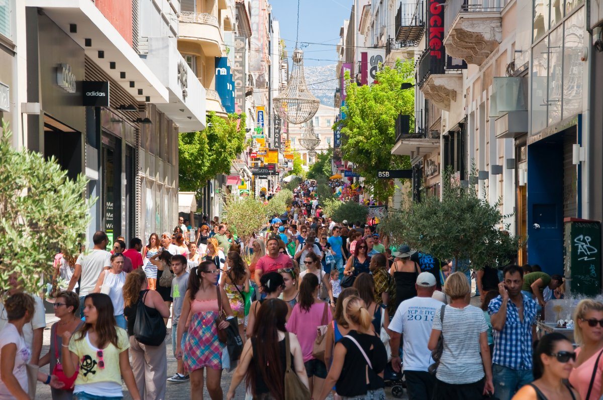 Athens, Greece. Ermou Street