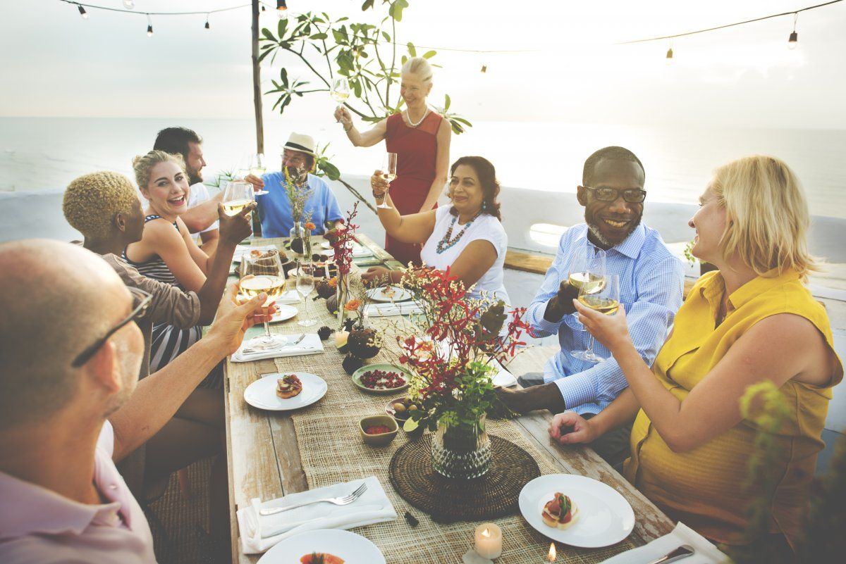 Diverse People Cheers Celebration Food Concept
