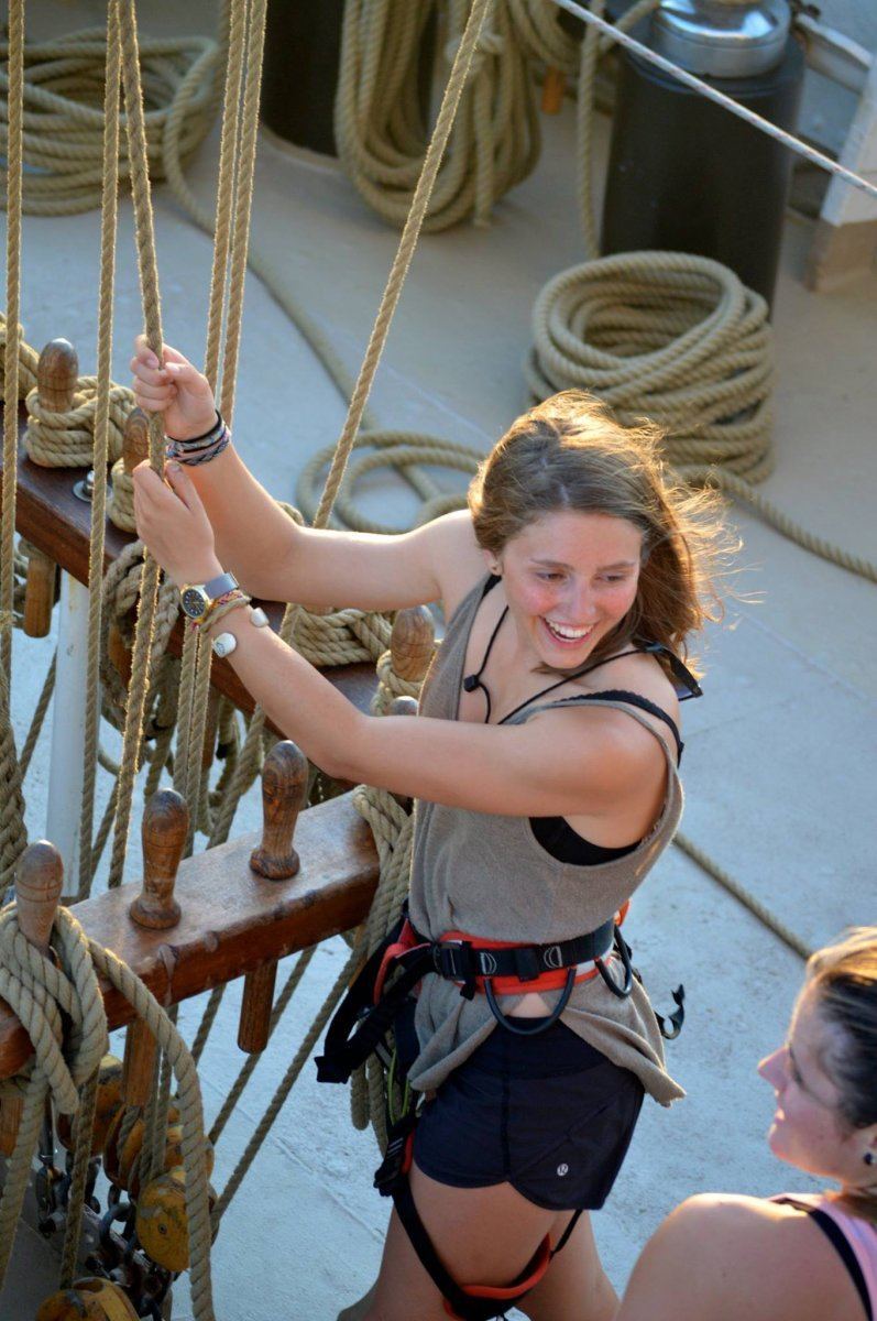 Taking down the main staysail