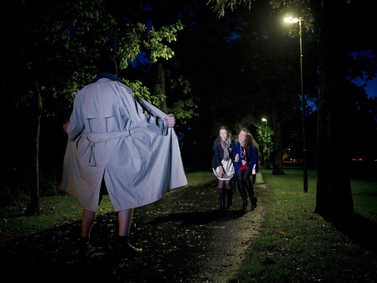 Flasher At Night In The Park