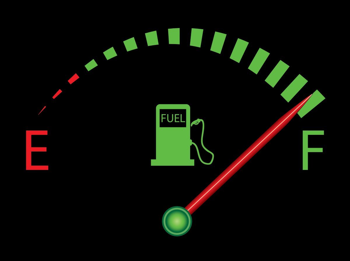 Fuel Gauge Indicating Nearly Full
