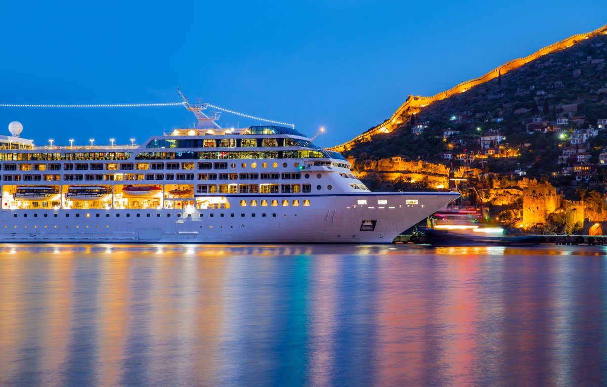 Luxury Cruise Ship At Harbor