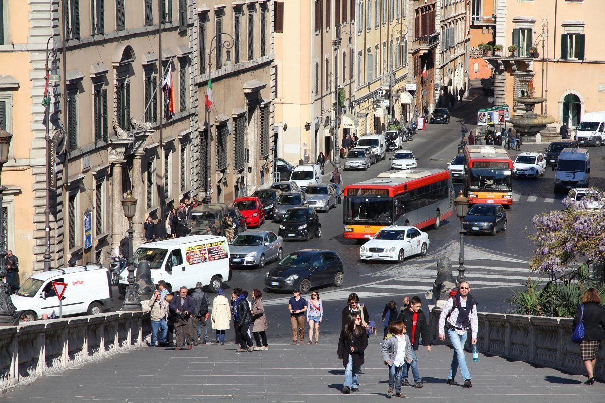 Tourists Visit Capitoline Hill In Rome