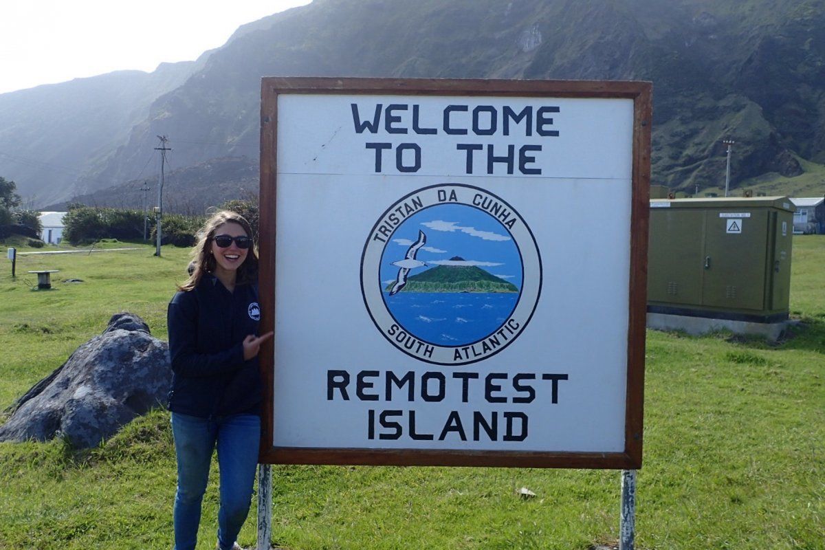 Tristan da Cunha welcome sign