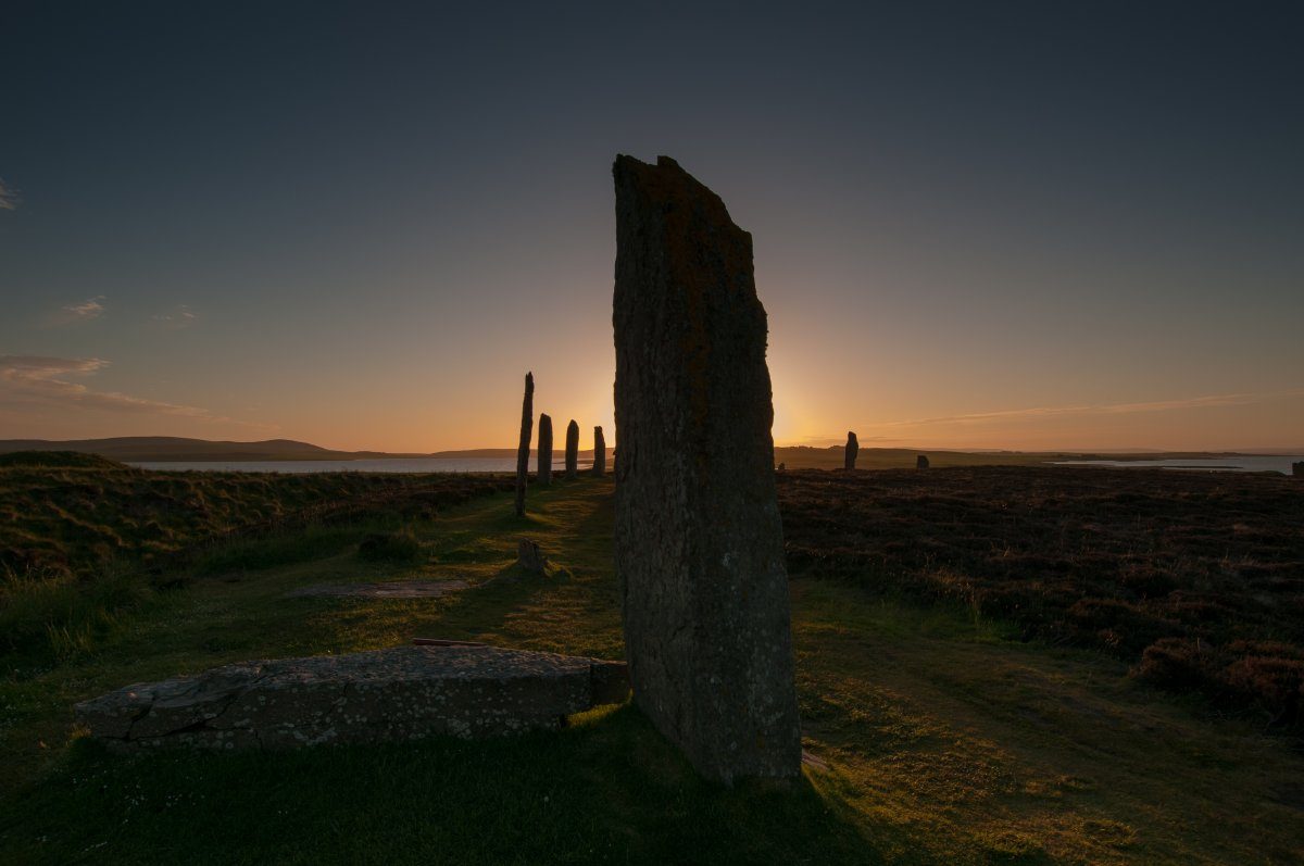 Sunset Behind Ring Of Brodgar Orkney
