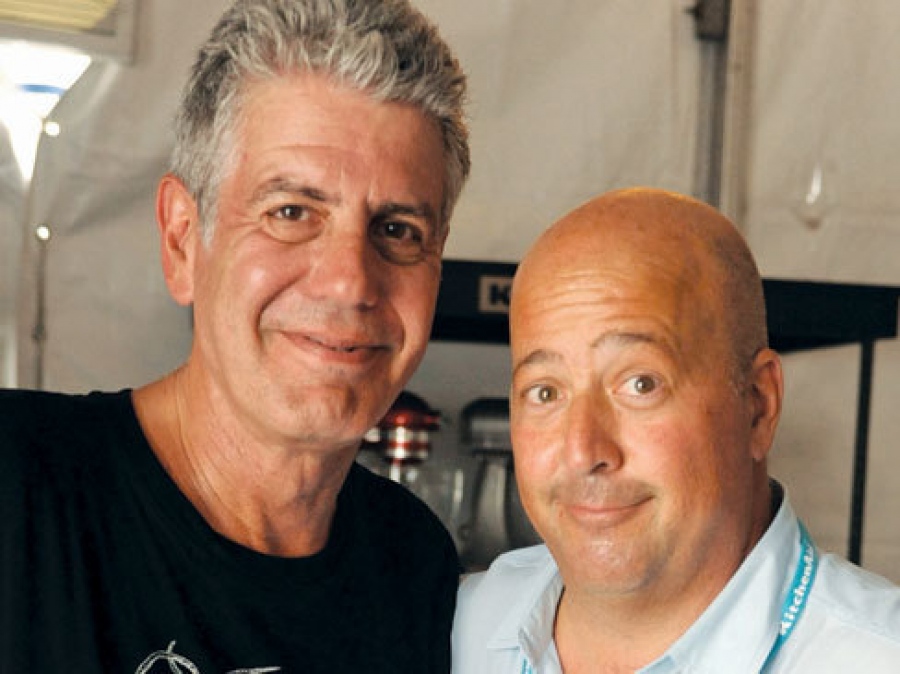 Andrew Zimmern and Anthony Bourdain