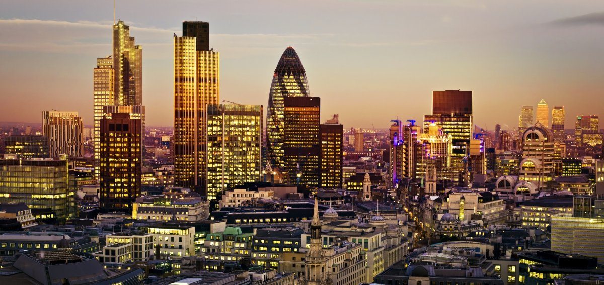City Of London One Of The Leading Centres Of Global Finance.This View Includes Tower 42 Gherkin,Willis Building, Stock Exchange Tower And Lloyd`S Of London And Canary Wharf At The Background.