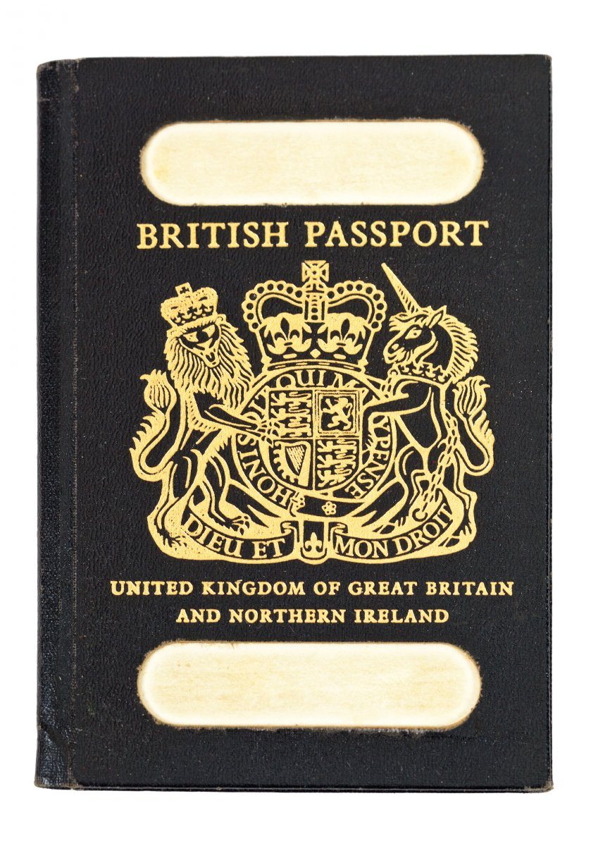 Front Shot Of Old Style British Passport