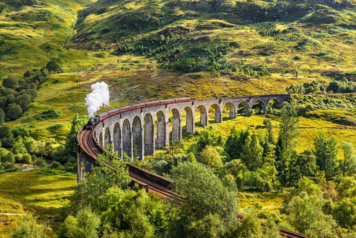 Glenfinnan Railway Viaduct In Scotland