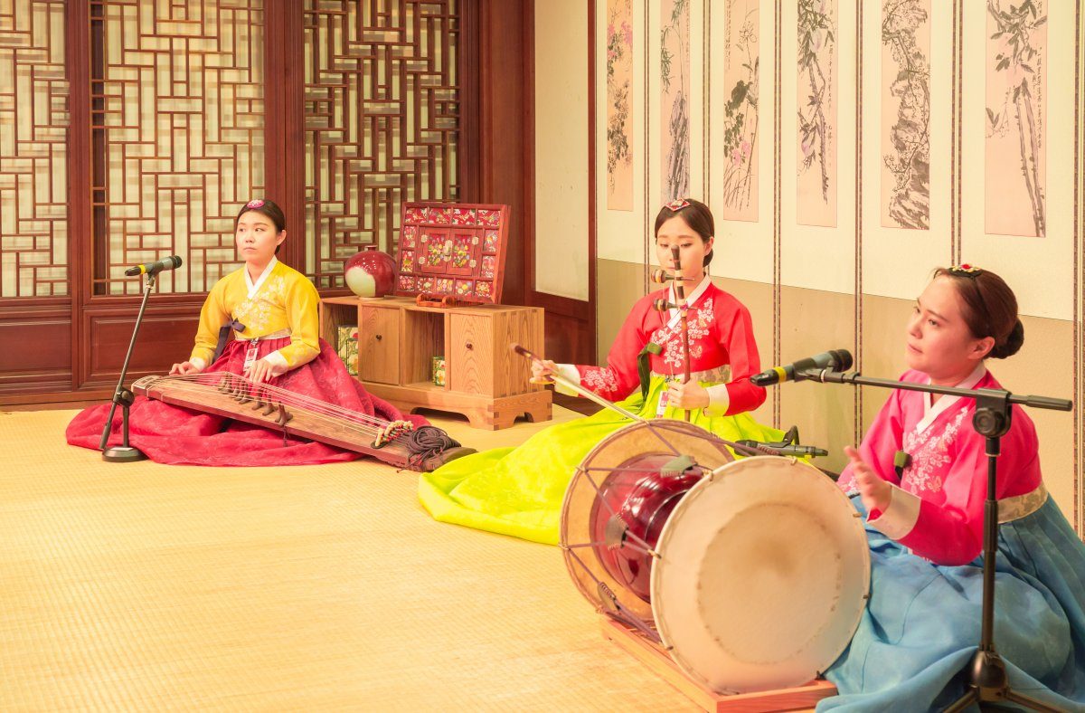 Korean Ladies Playing Musical Instrument