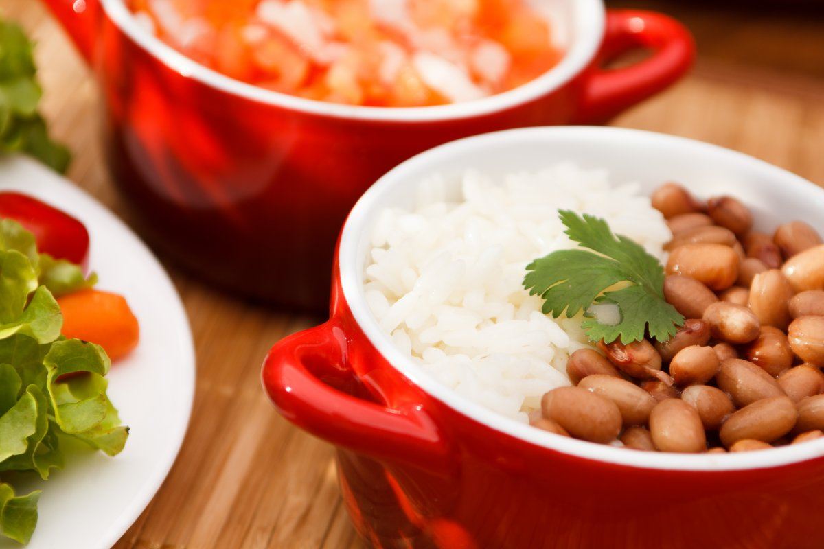 Typical Dish Of Brazil, Rice And Beans