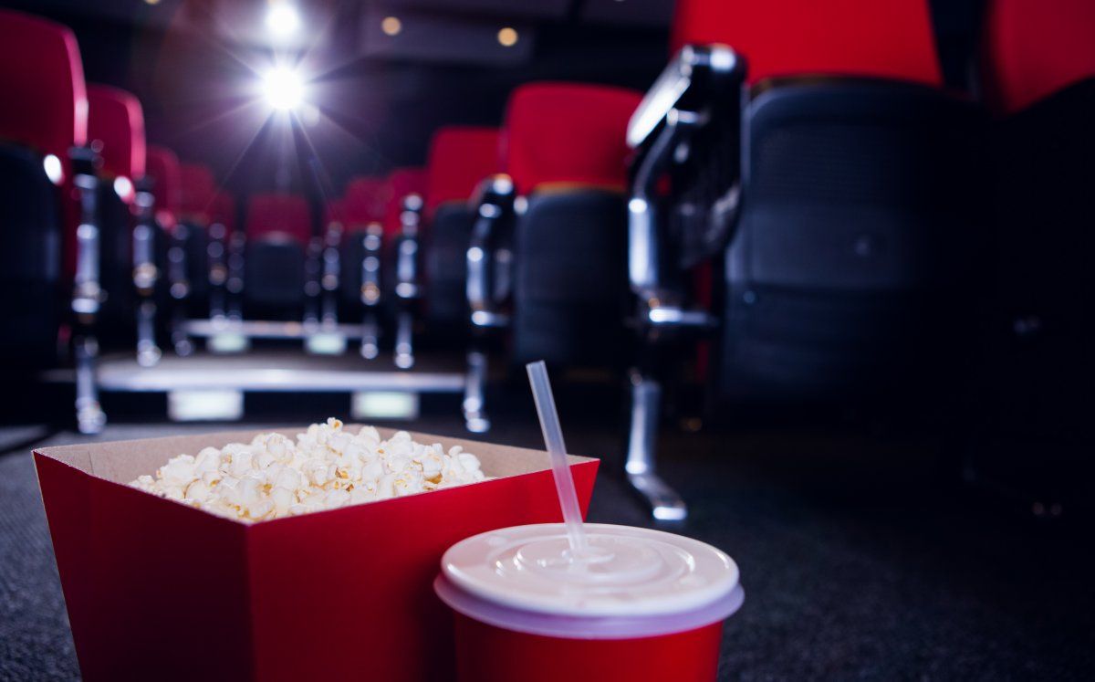 Empty Rows Of Red Seats At The Cinema