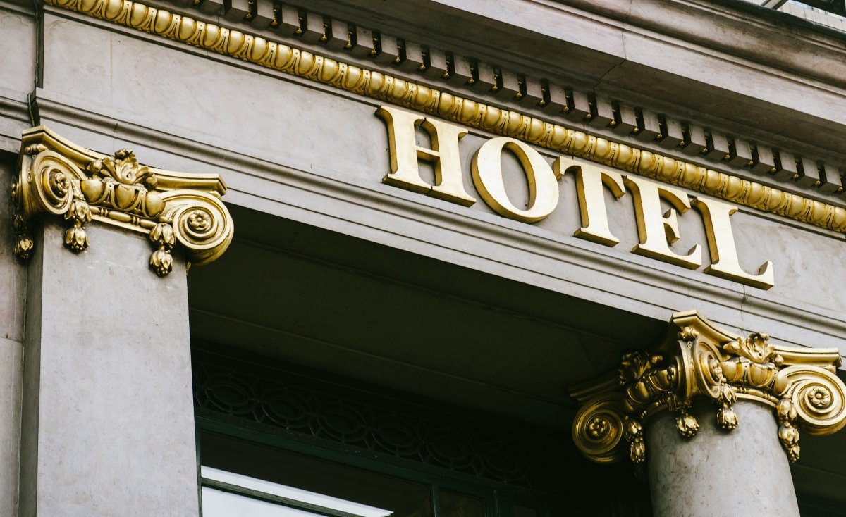Hotel Sign On Luxury Hotel