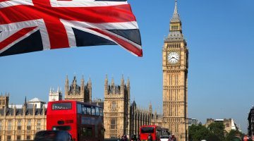 Big Ben With Double Decker, London, Uk