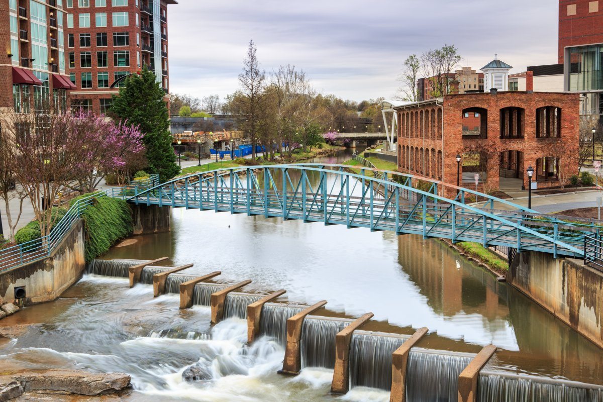 Bridge In Downtown Greenville, South Carolina.