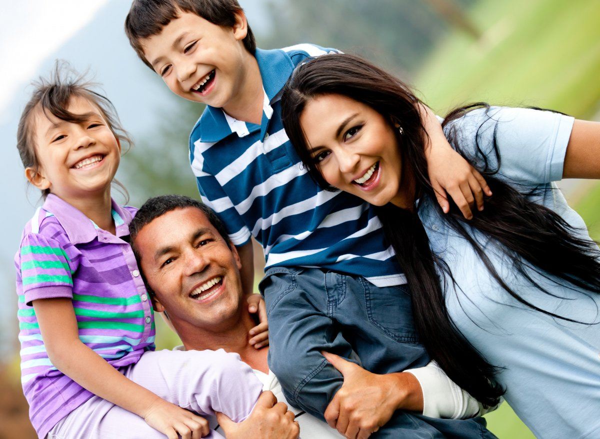 Happy Family Having Fun
