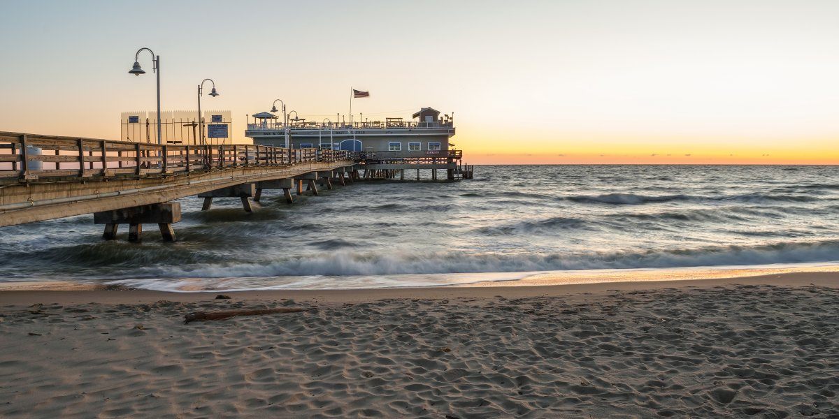 Norfolk Virginia On The Chesapeake Bay At Sunrise