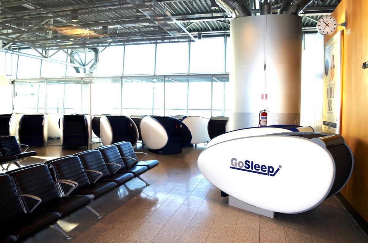 Sleep pods at Helskinki Airport