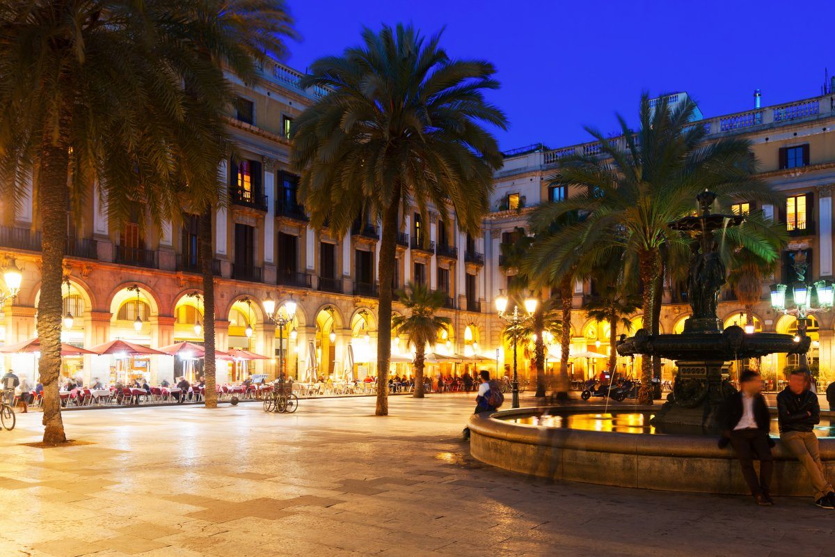 View Of Placa Reial Barcelona, Catalonia