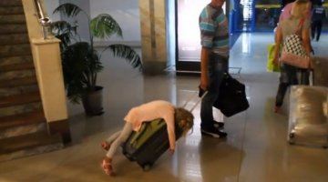 airport sleeping position