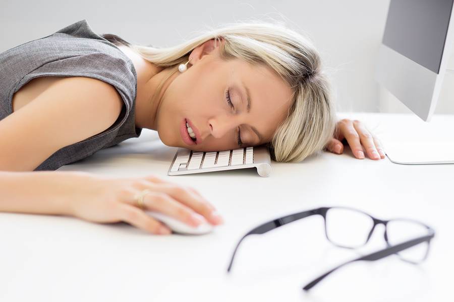 exhausted woman