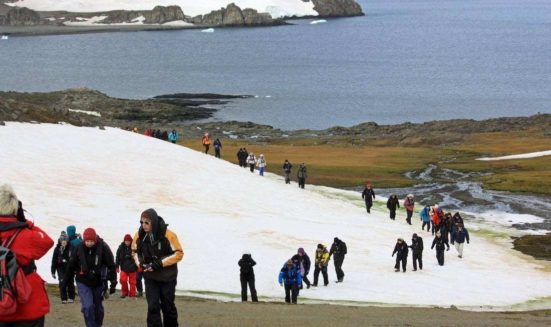 tourist crowds in antarctica