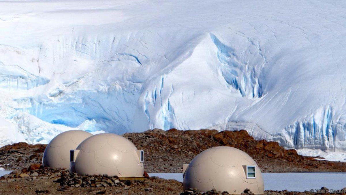 white desert camp