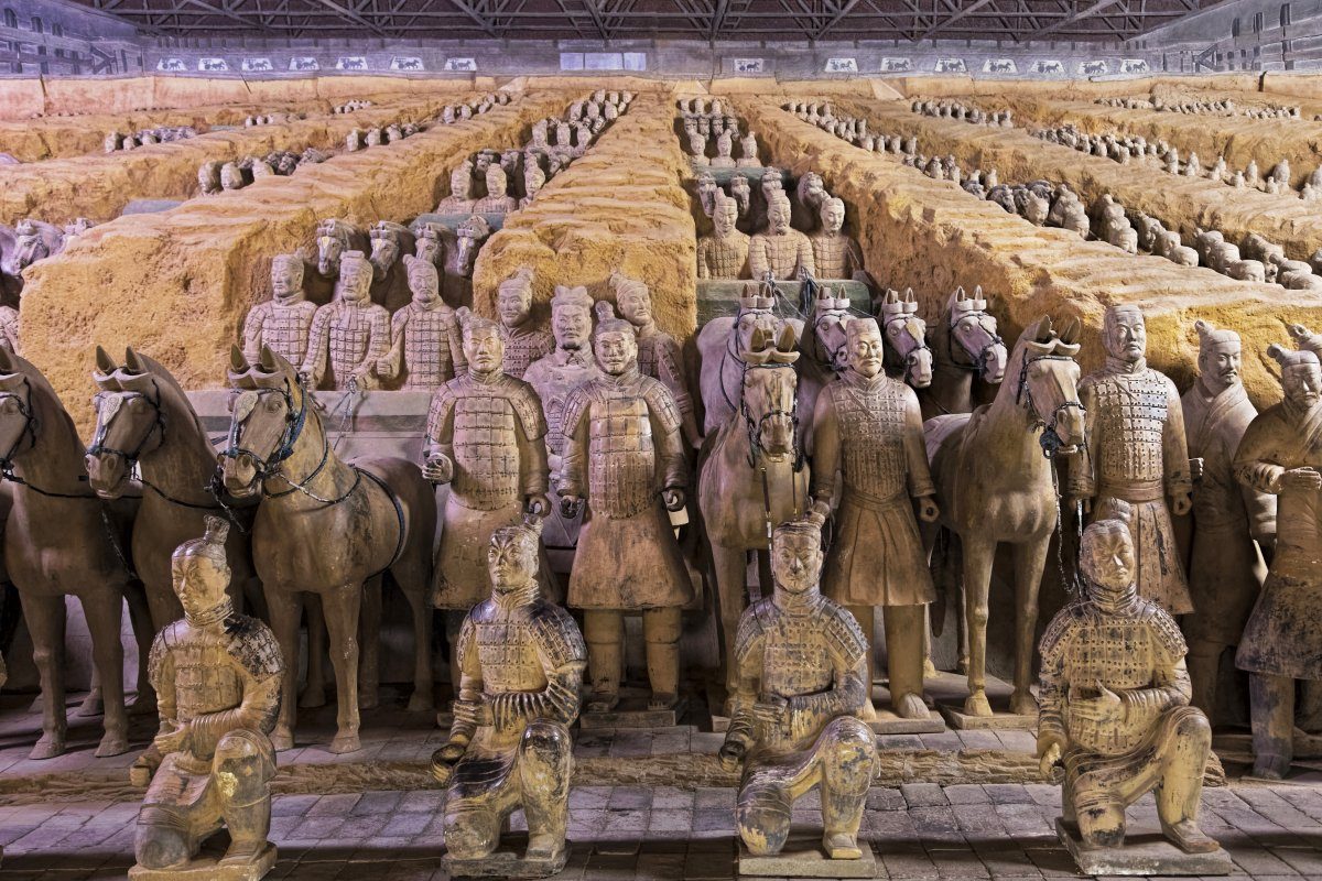 The world famous Terracotta Army, part of the Mausoleum of the First Qin Emperor located in Xian China