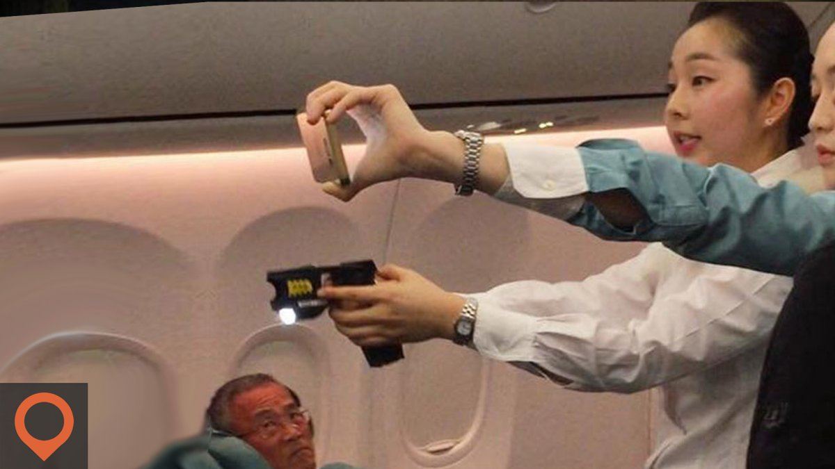 Air Hostess Can Taser Passengers! - Korean Air