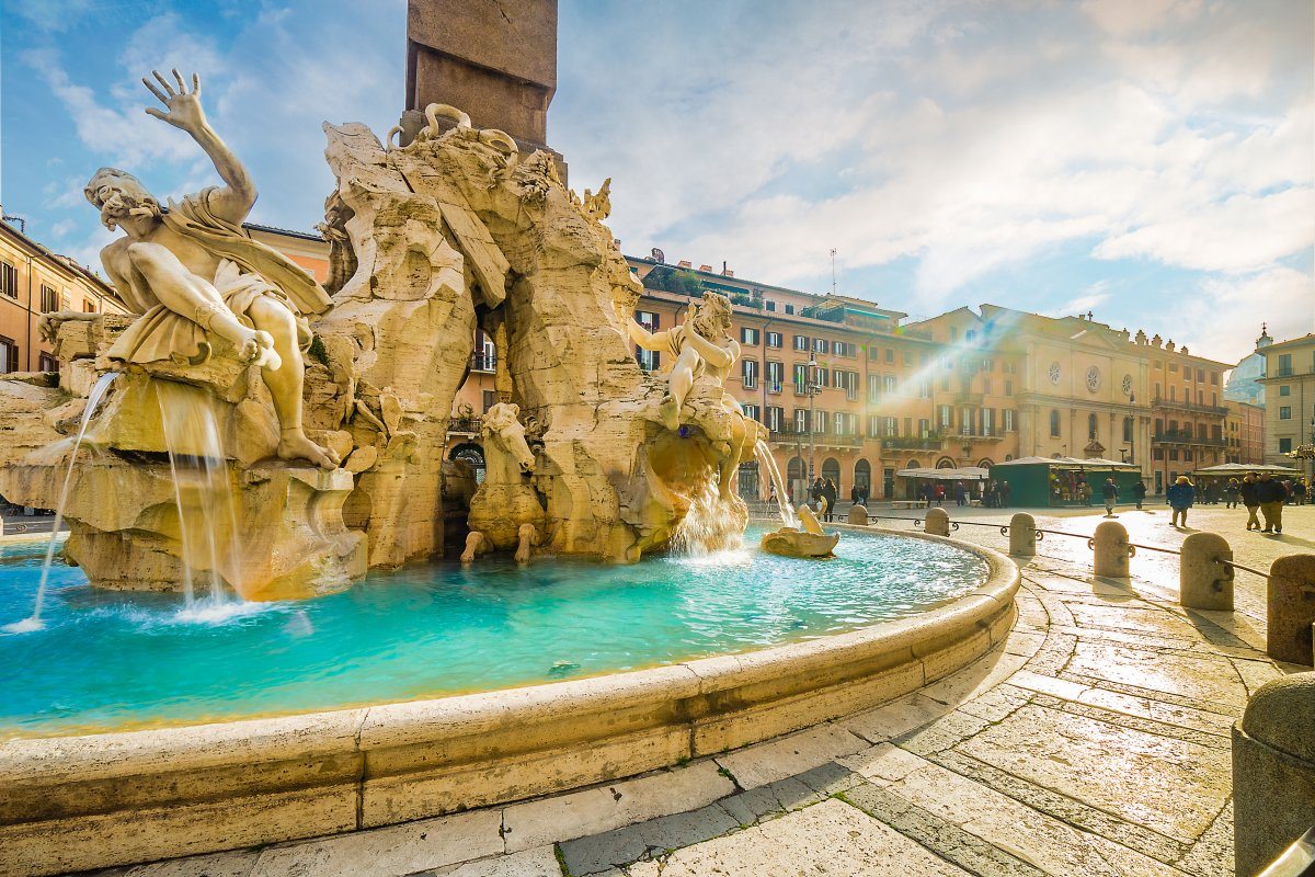Ancient Square Rome Italy Winter
