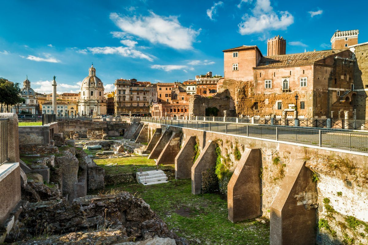 Ruins Ancient Forum Augustus Near Roman