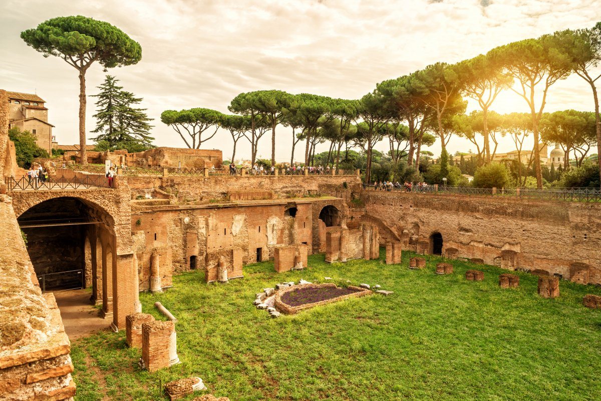 Ruins Stadium Domitian On Palatine Hill