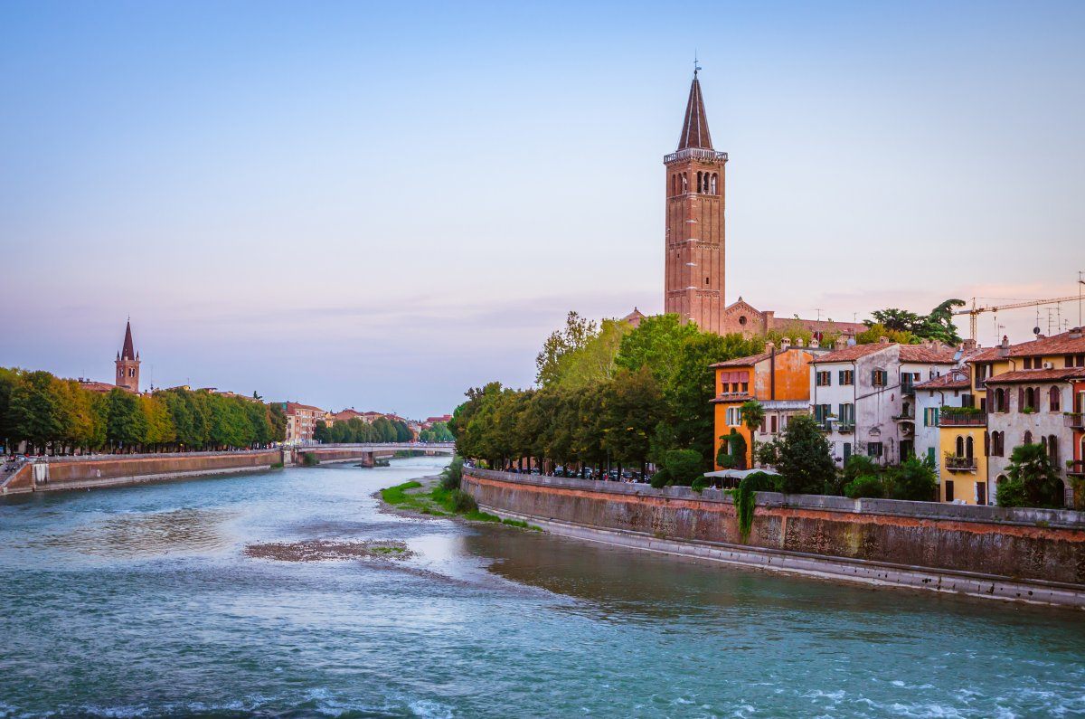 Beautiful Old Houses On Adige River