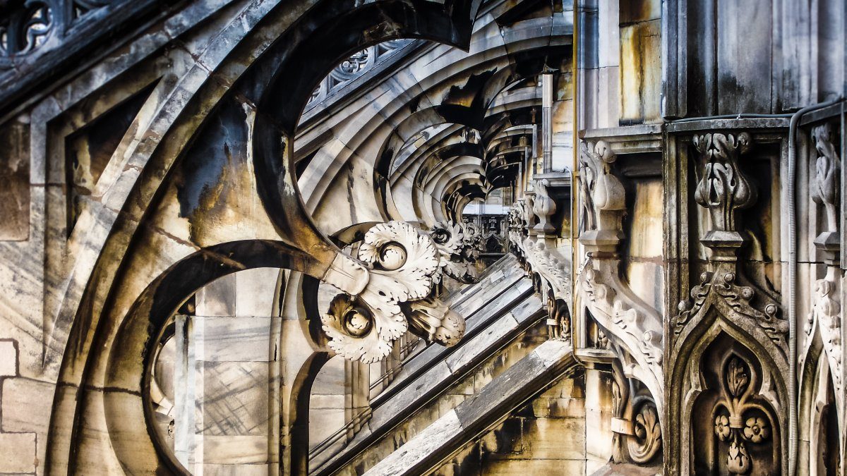 Cathedral Duomo Di Milano Detail Italy